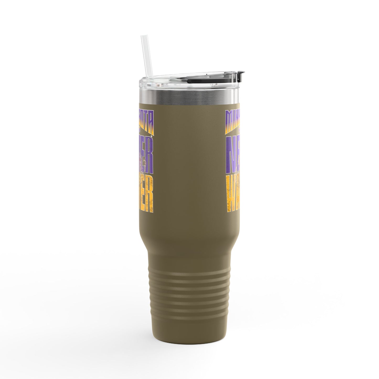Minnesota Never Waver W-Leopard Football Insulated Travel Mug, 40oz