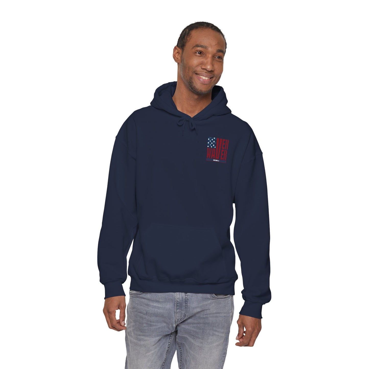 Never Waver Husband Daddy Protector Hero Unisex Heavy Blend™ Hooded Sweatshirt