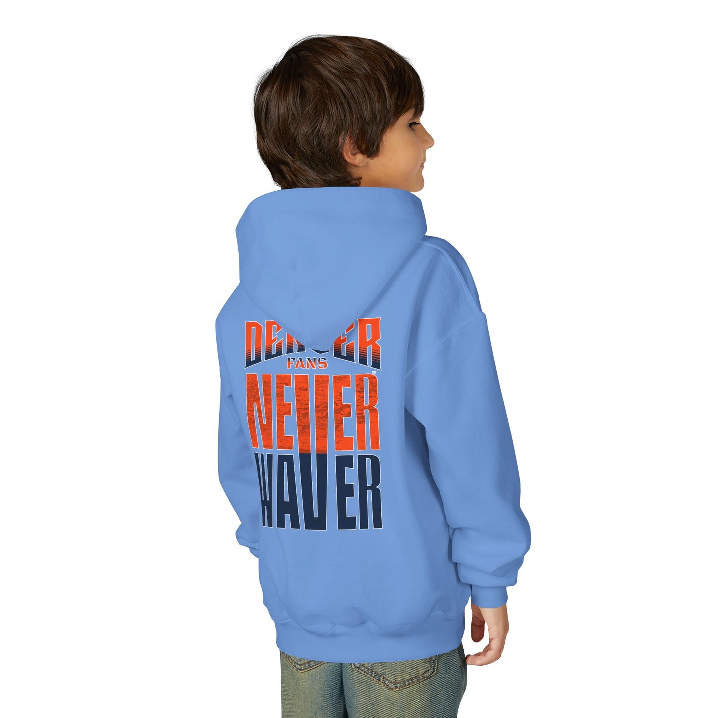 Denver Fans Never Waver Youth Heavy Blend Hoodie Sweatshirt