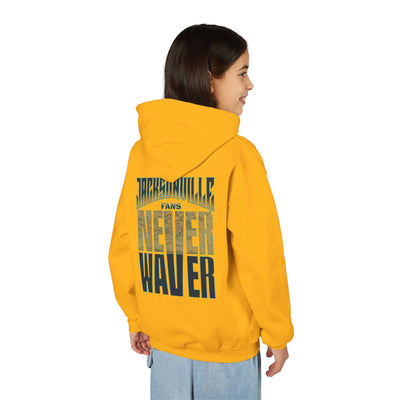 Jacksonville Fans Never Waver Youth Heavy Blend Hooded Sweatshirt