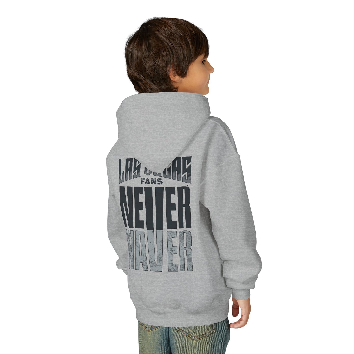 Las Vegas Fans Never Waver Youth Heavy Blend Hooded Sweatshirt