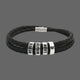 Never Waver Engraved Leather Beaded Bracelet