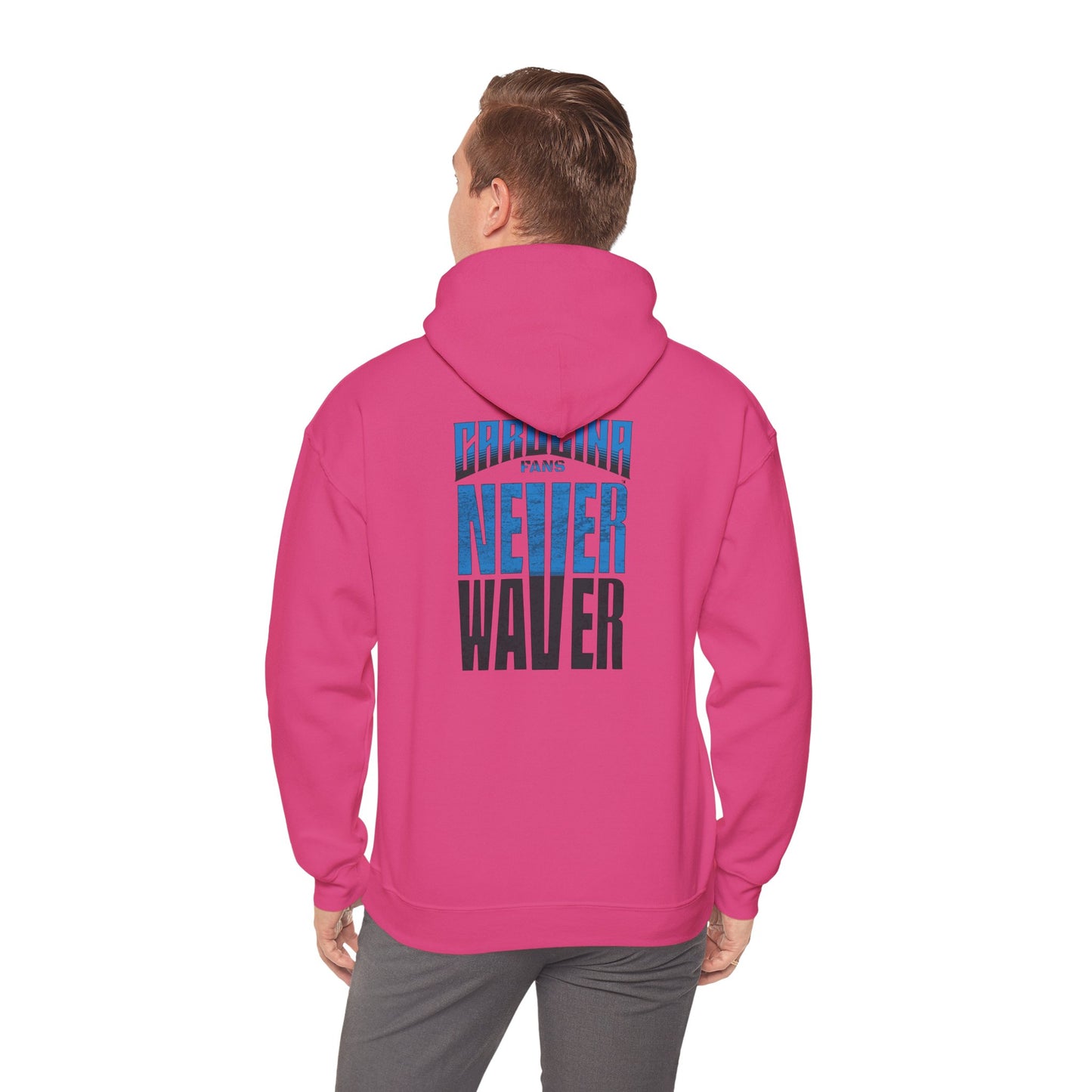 Carolina Fans Never Waver Hooded Sweatshirt | Unisex Heavy Blend™ | Casual Comfort for Fans