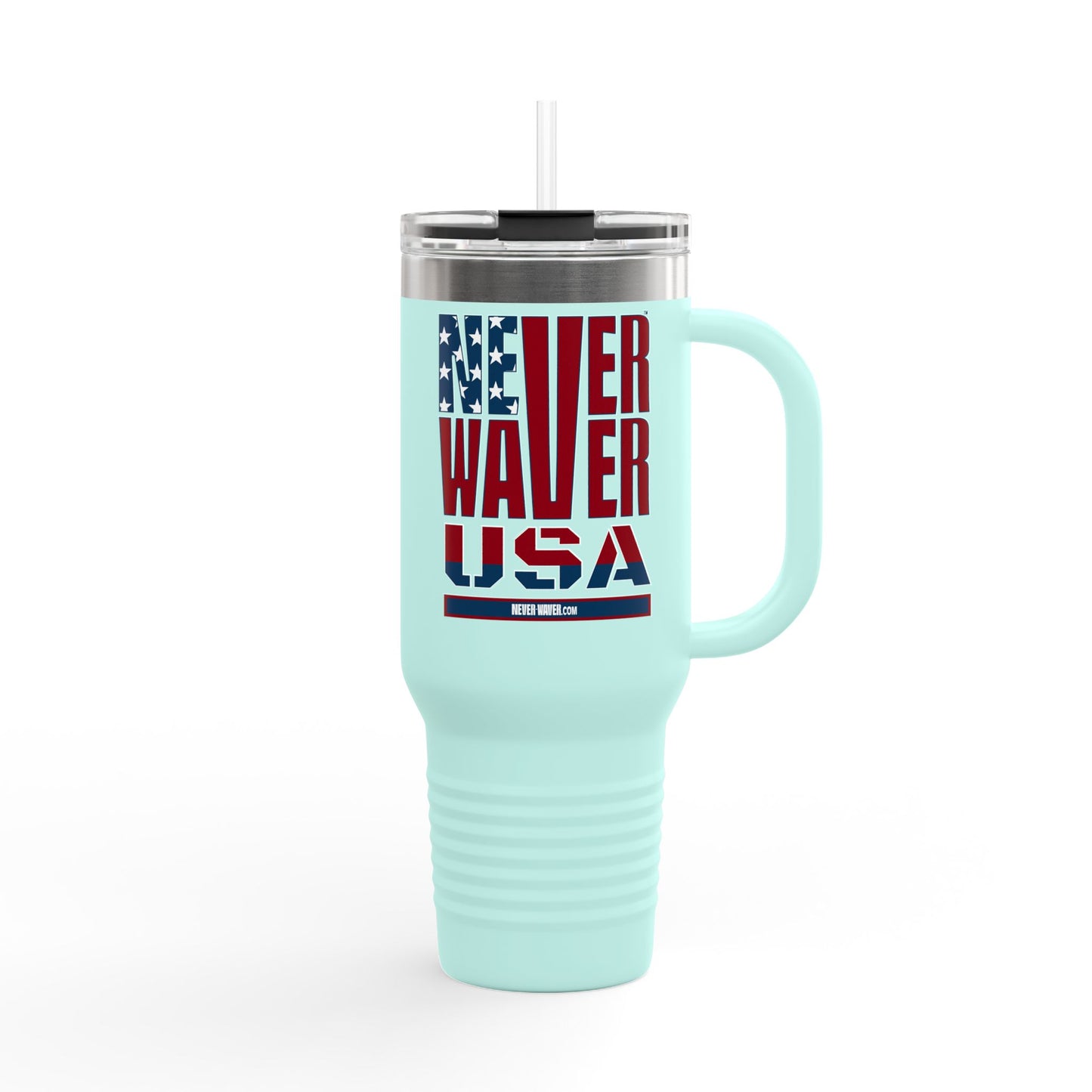 Never Waver USA Insulated Travel Mug, 40oz