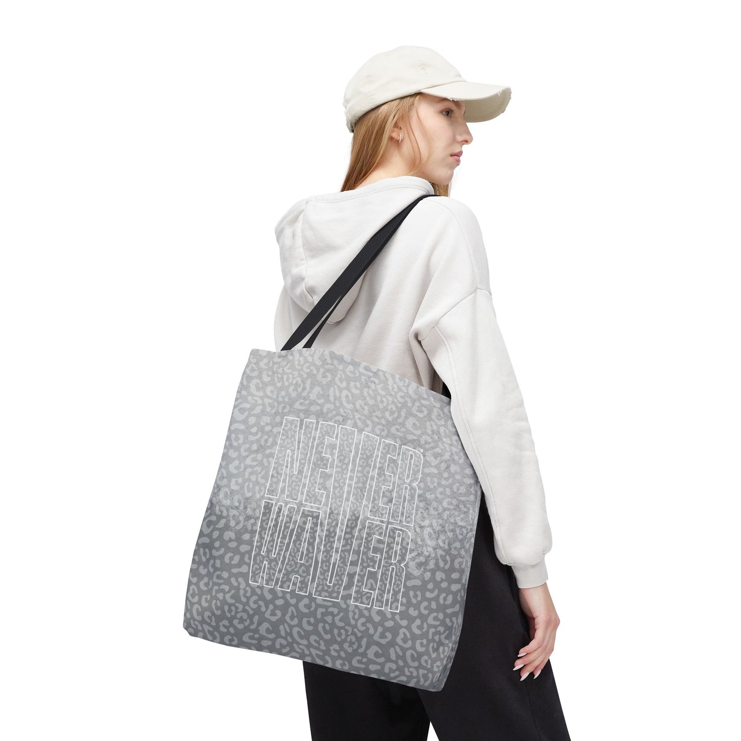 Never Waver Mamma Gray Leopard Tote Bag (AOP)