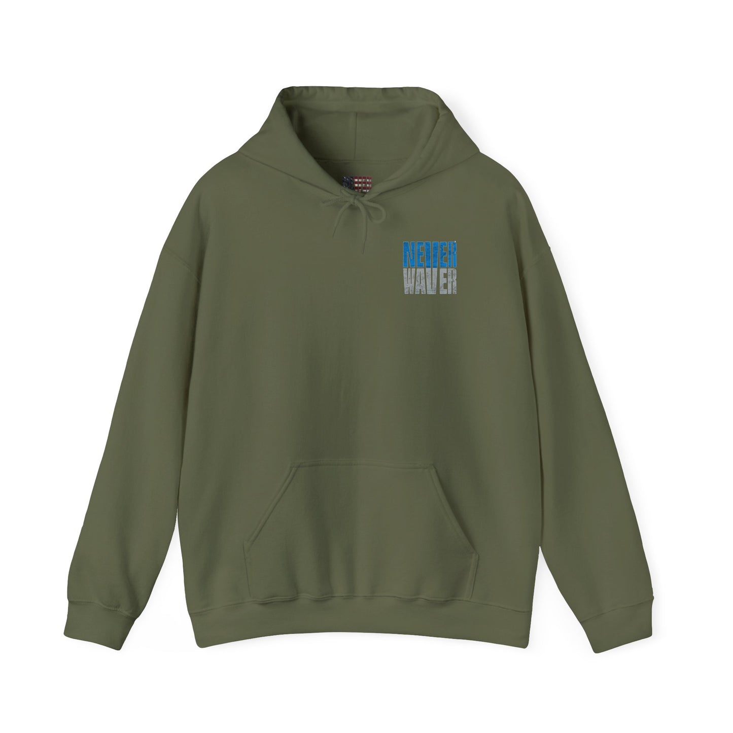"Detroit Fans NEVER WAVER w Leopard Football" Inspirational Wear Unisex Heavy Blend™ Hooded Sweatshirt