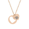You Never Waver Heart Cutout Necklace Double Heart Pendant