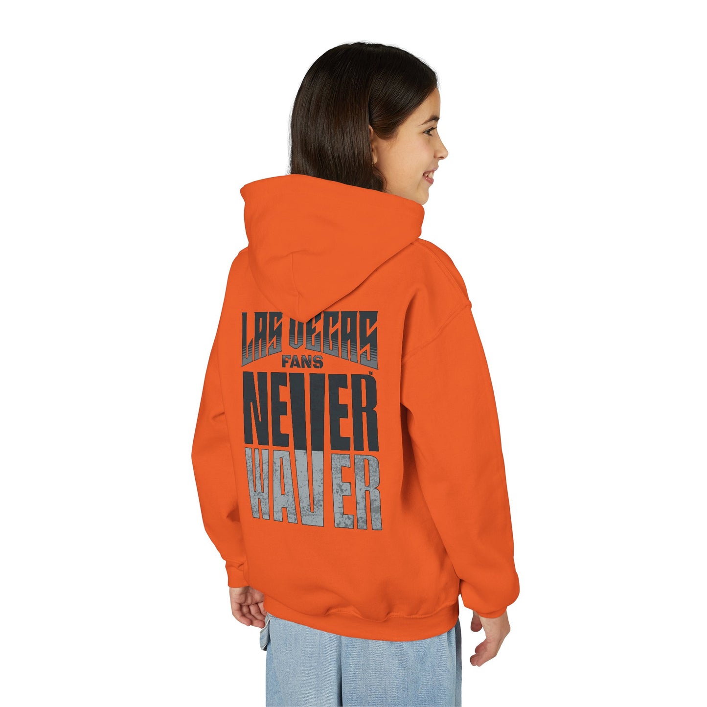Las Vegas Fans Never Waver Youth Heavy Blend Hooded Sweatshirt