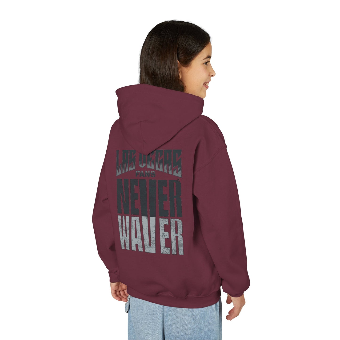 Las Vegas Fans Never Waver Youth Heavy Blend Hooded Sweatshirt