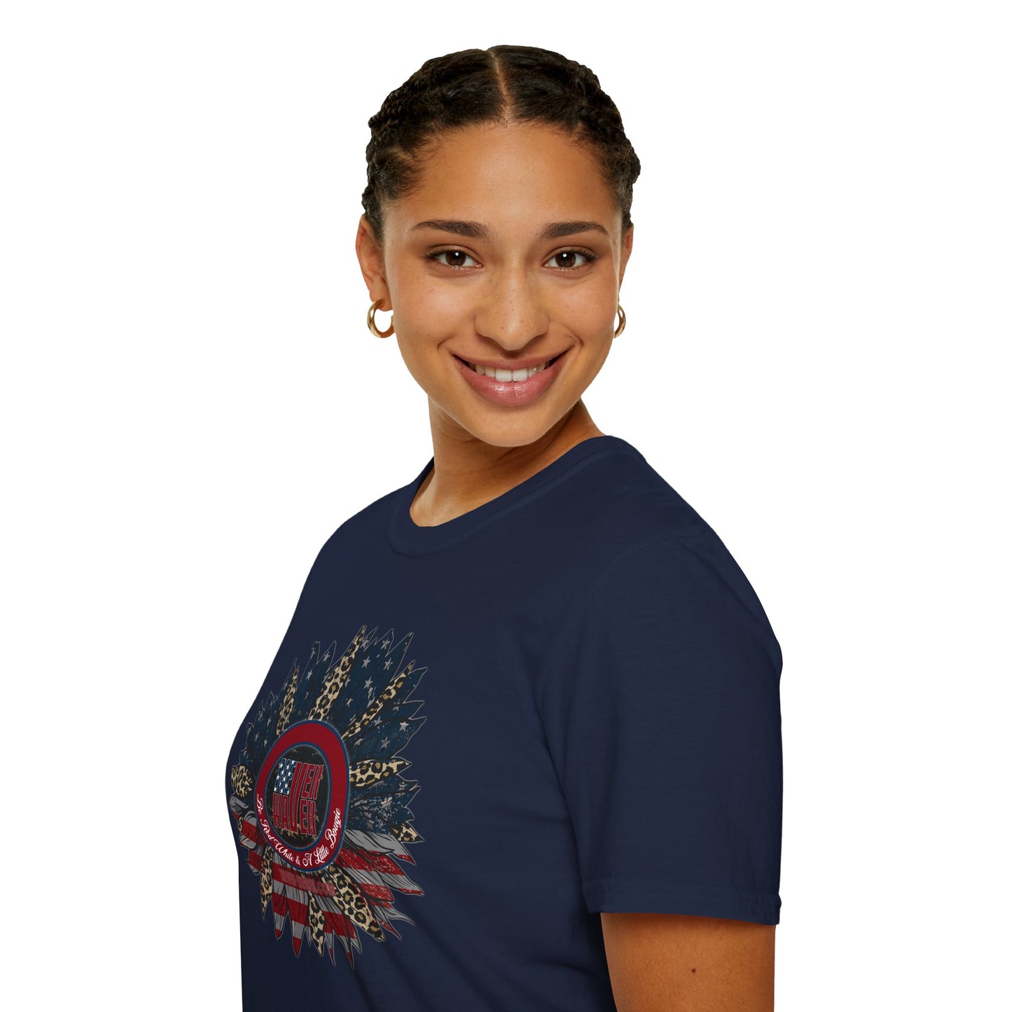 Never Waver Be Red White & a Little Bougie Unisex Softstyle T-Shirt
