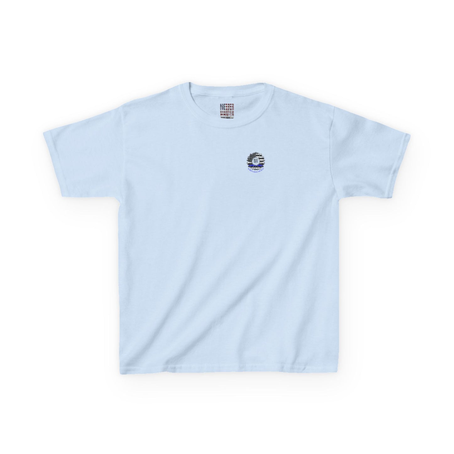 Never Waver Always Back The Blue   Kids Heavy Cotton™ Tee