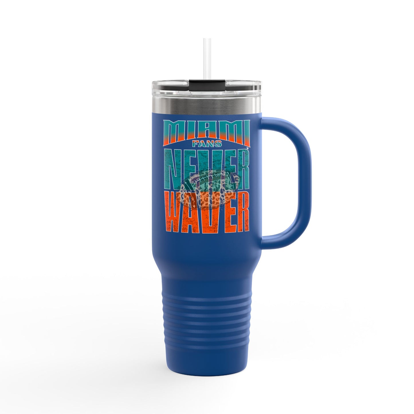 Miami Fans Never Waver W-Leopard Football Insulated Travel Mug, 40oz