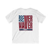 Never Waver Stylized Flag Design Kids Softstyle Tee