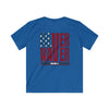 Never Waver Stylized Flag Design Kids Softstyle Tee