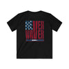 Never Waver Stylized Flag Design Kids Softstyle Tee