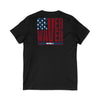 Never Waver Stylized Flag Design Unisex Jersey Short Sleeve V-Neck Tee