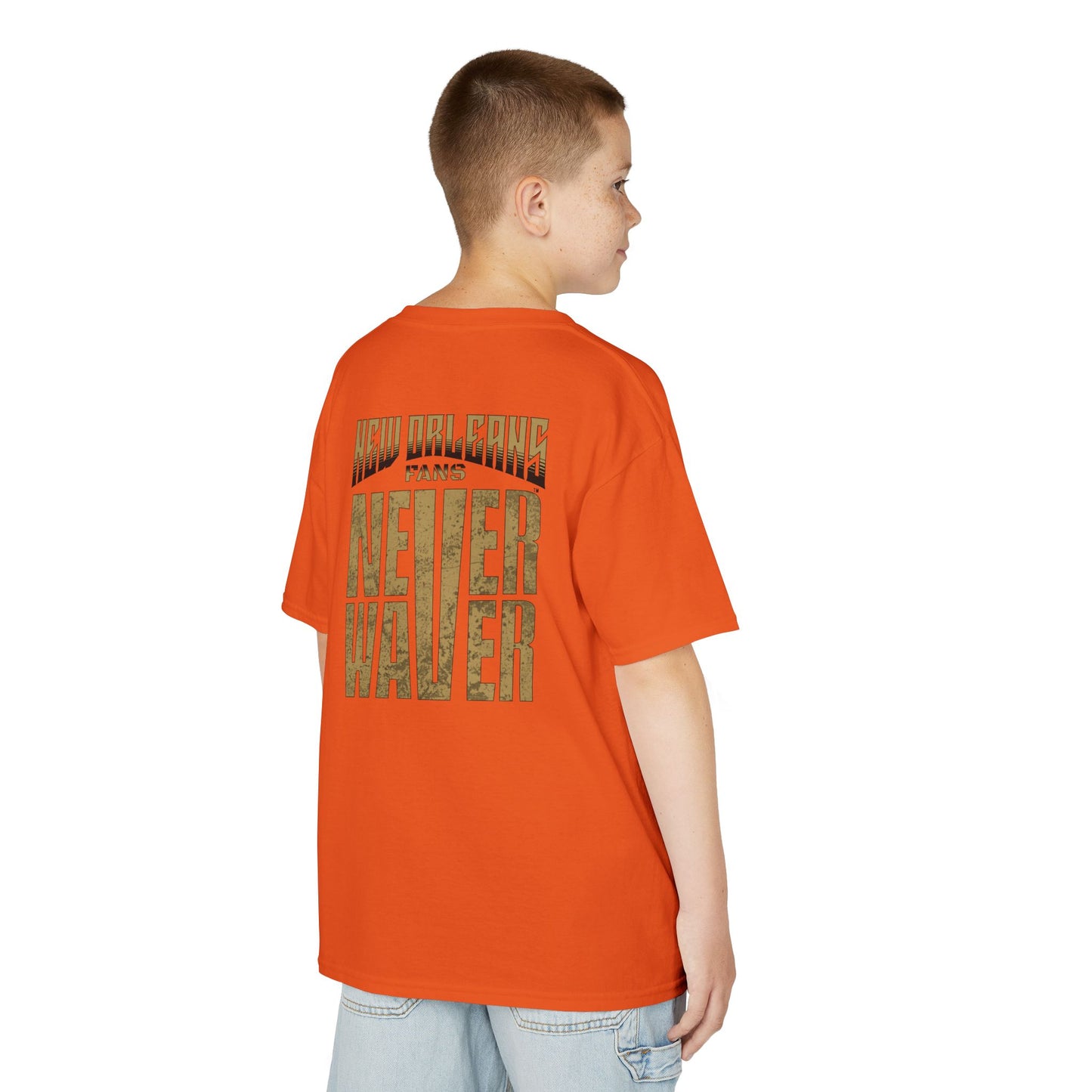 New Orleans Fans Never Waver Kids Heavy Cotton™ Tee