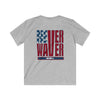 Never Waver Stylized Flag Design Kids Softstyle Tee