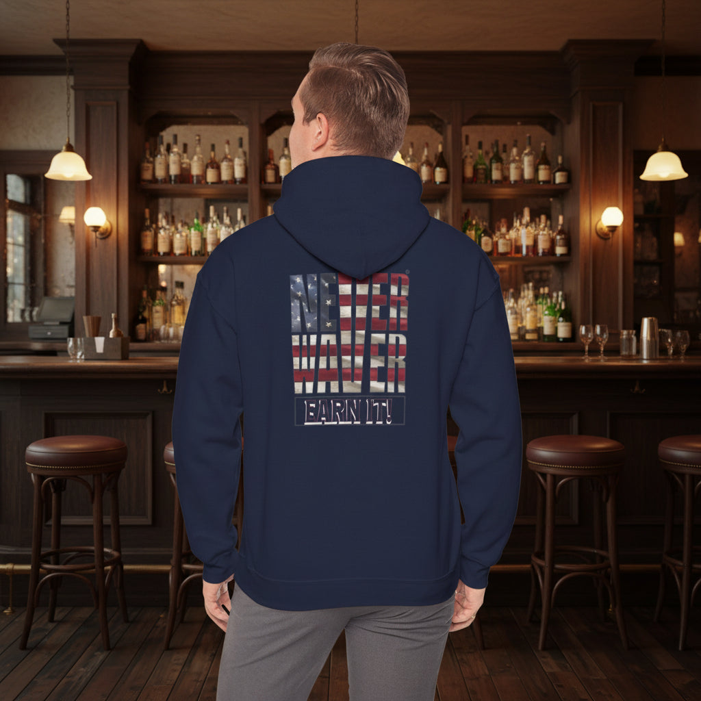 Never Waver® Earn It Hoodie | Old-School Backbone