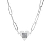Never Waver Engravable Paperclip Heart Necklace — Personalized Name/Initial Heart Pendant