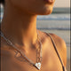 Never Waver Engravable Paperclip Heart Necklace — Personalized Name/Initial Heart Pendant by Printify