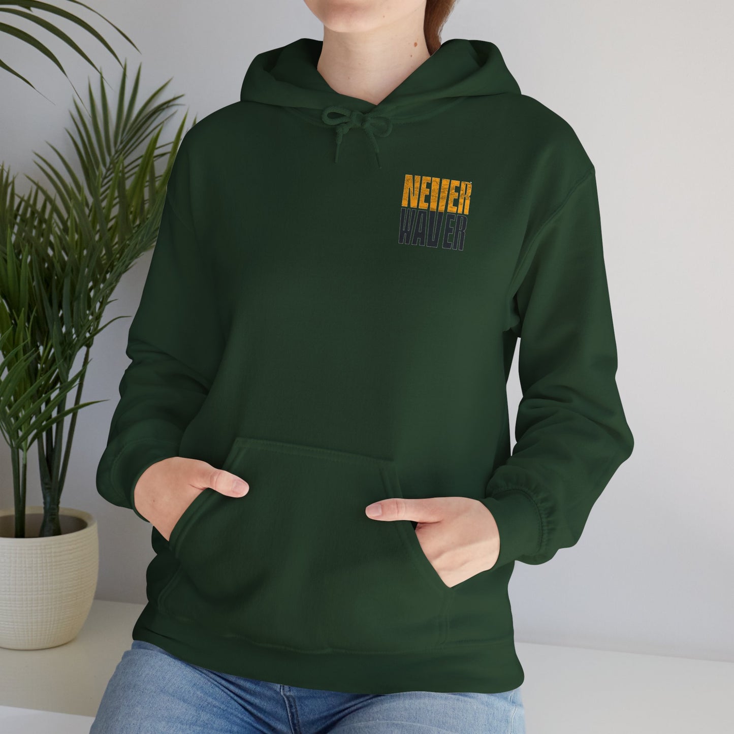 Pittsburgh Fans Never Waver Hoodie w Leopard Football - Unisex Heavy Blend Sweatshirt