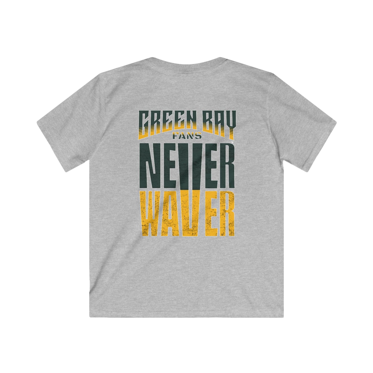 Green Bay Fans Never Waver Kids Softstyle Tee
