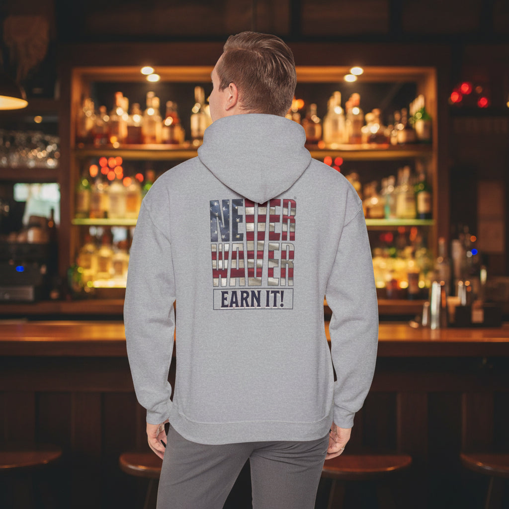 Never Waver® Earn It Hoodie | Old-School Backbone