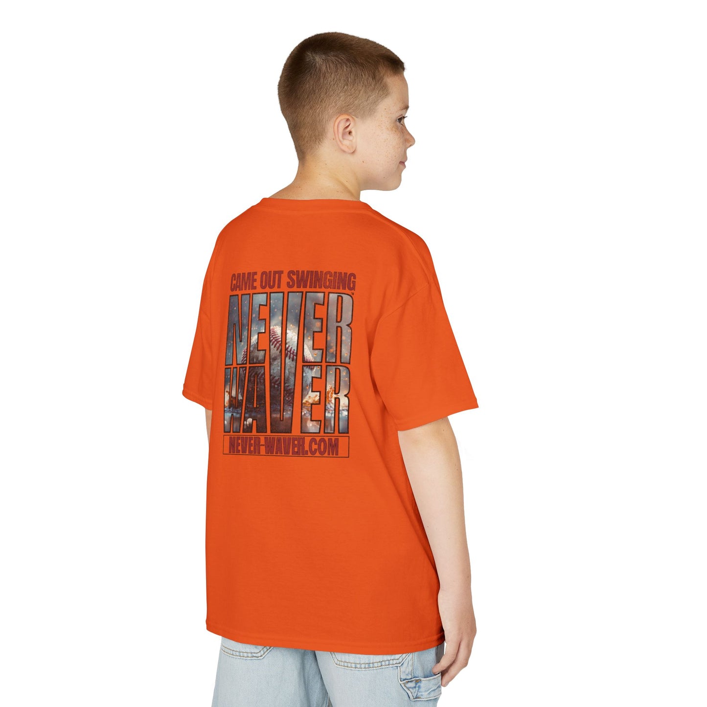 Kids T-Shirt - "Came Out Swinging" Never Waver Graphic Tee (Youth)