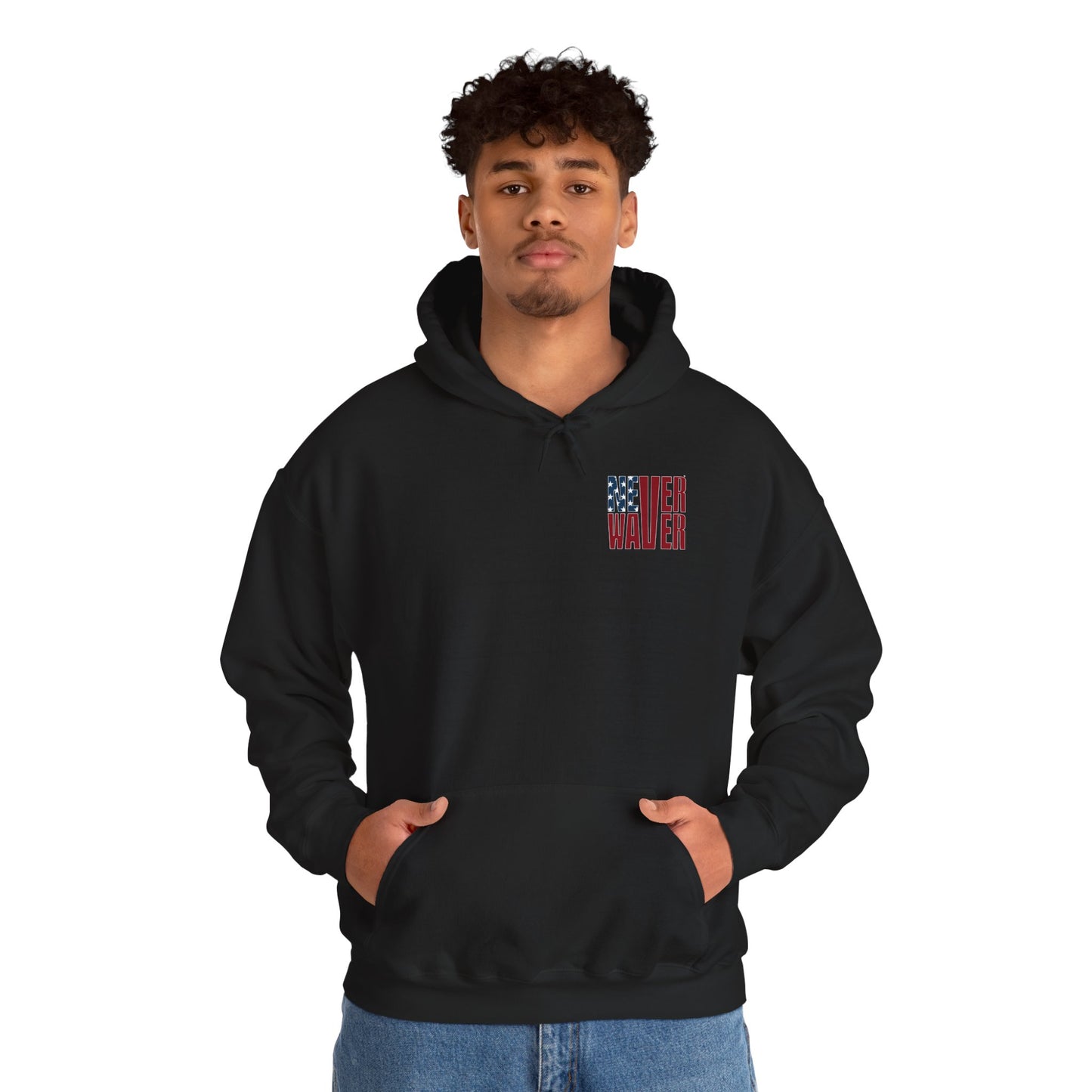 'New York Fans Never Waver' American Flag Design Unisex Heavy Blend™ Hoodie