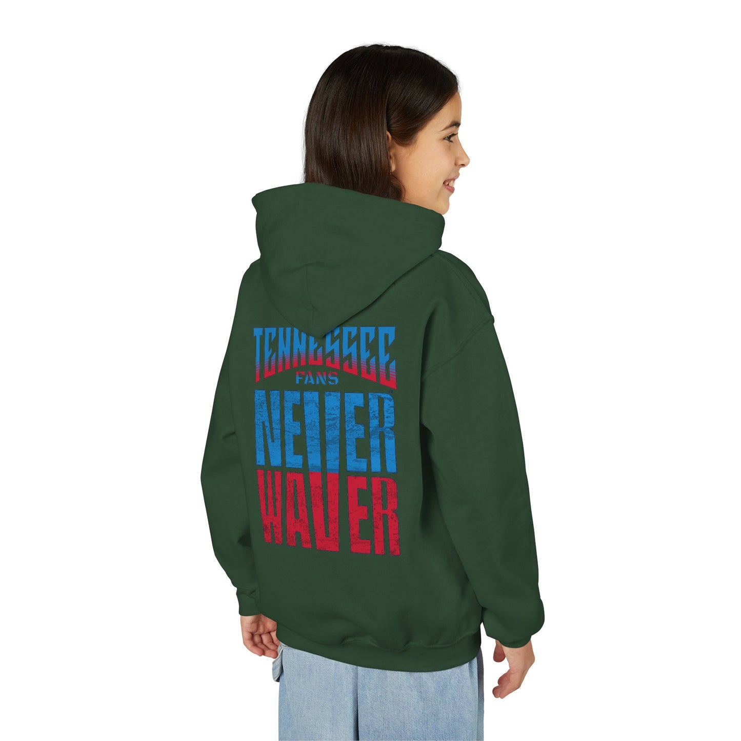 Tennessee Fans Never Waver Youth Heavy Blend Hooded Sweatshirt