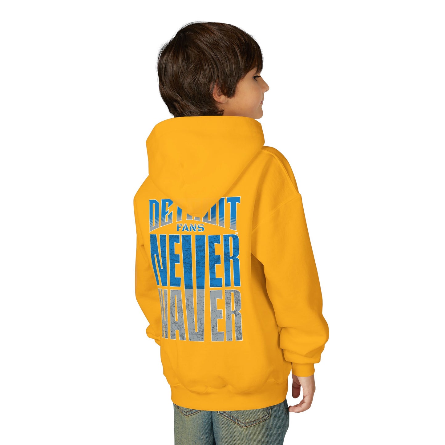 Detroit Fans Never Waver Youth Heavy Blend Hooded Sweatshirt