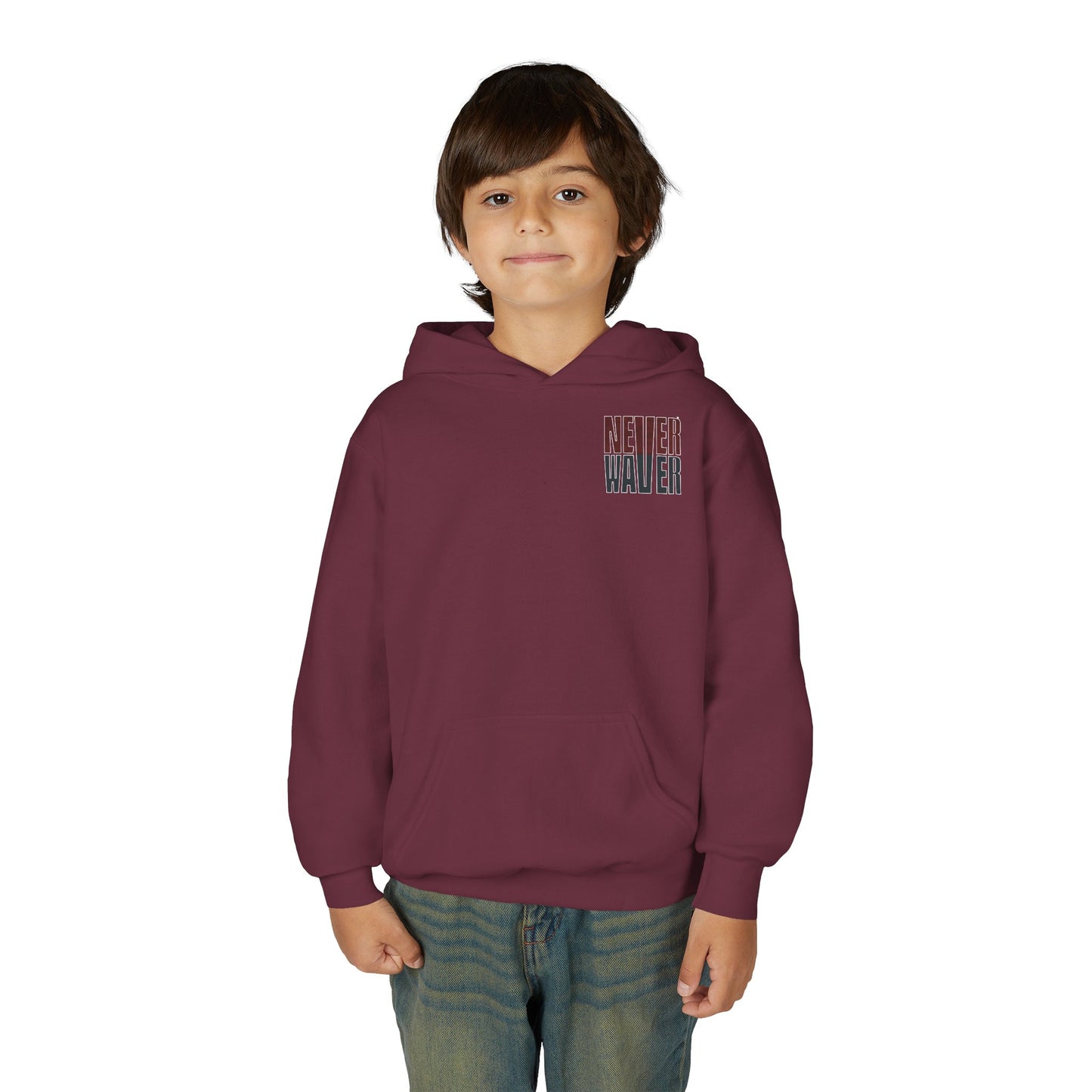 Atlanta Fans Never Waver Youth Heavy Blend Hooded Sweatshirt