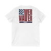 Never Waver Stylized Flag Design Unisex Jersey Short Sleeve V-Neck Tee