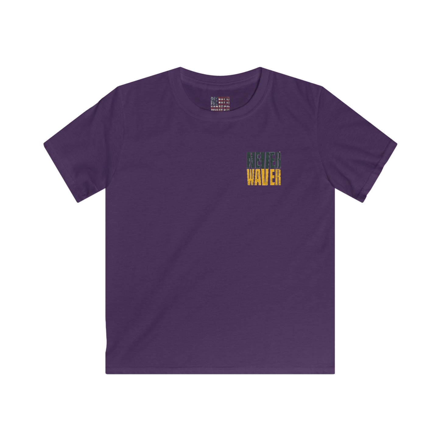 Green Bay Fans Never Waver Kids Softstyle Tee