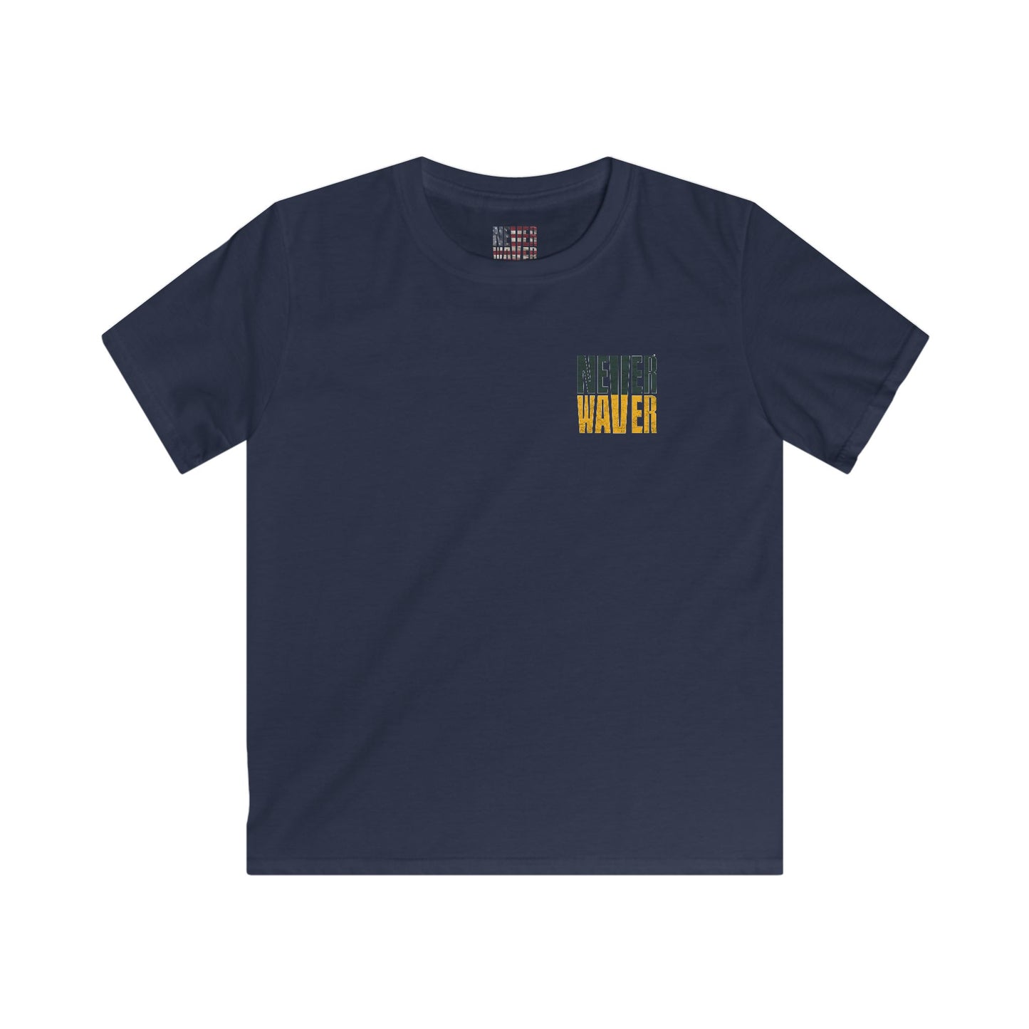 Green Bay Fans Never Waver Kids Softstyle Tee