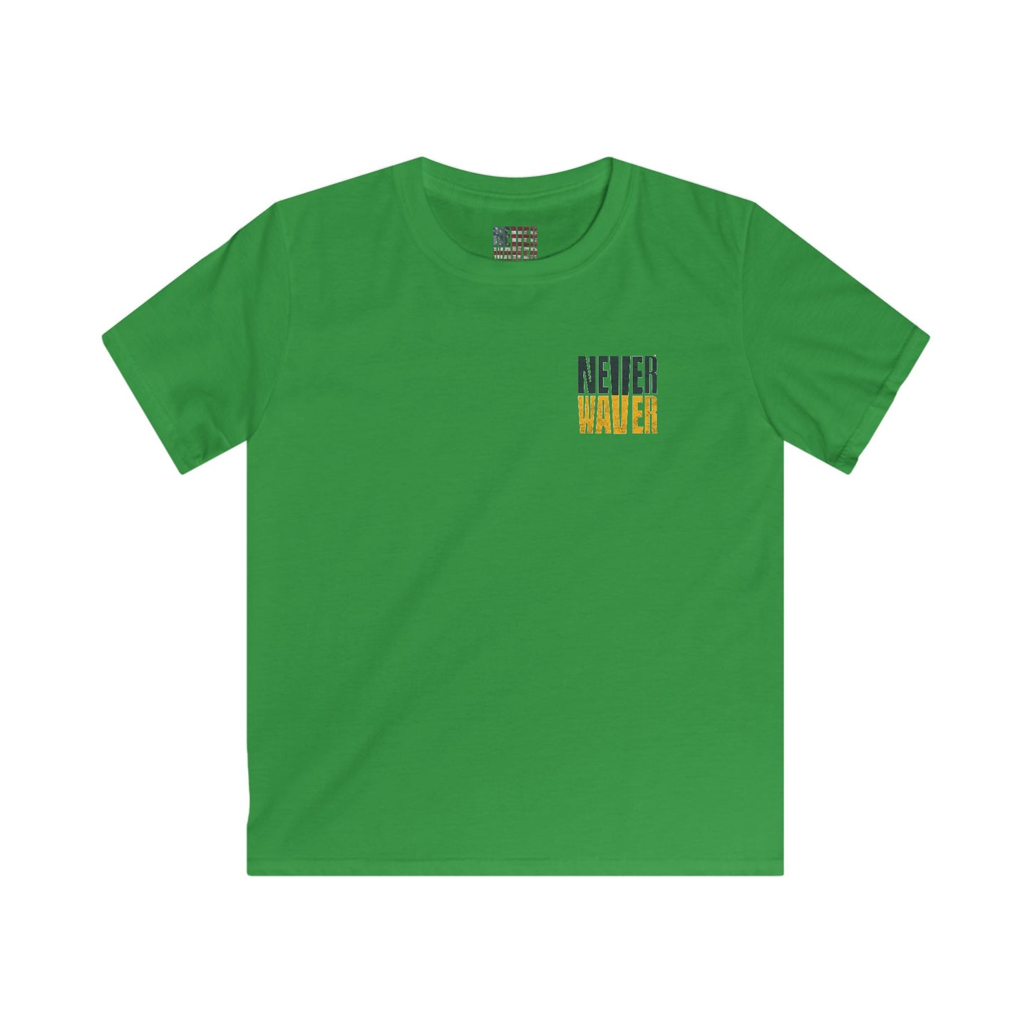 Green Bay Fans Never Waver Kids Softstyle Tee