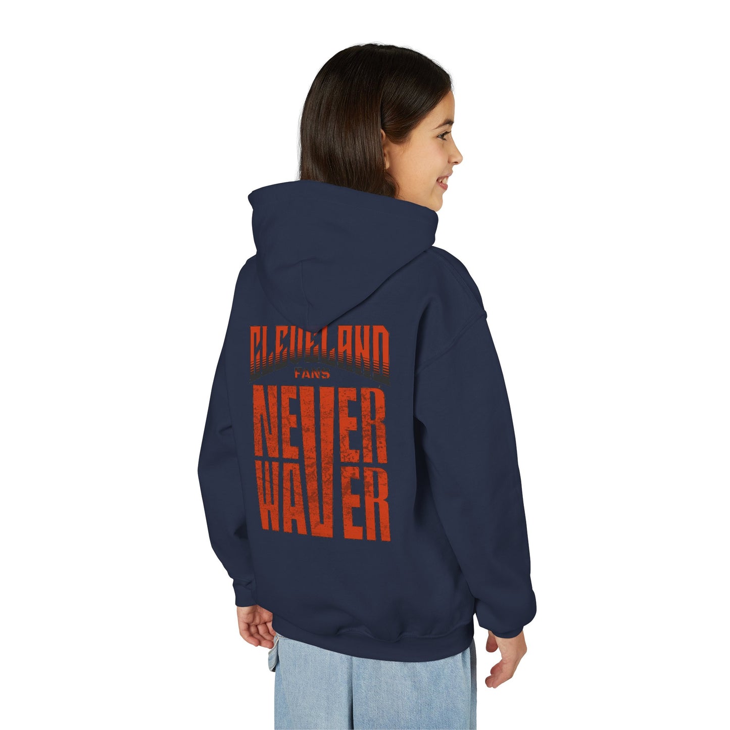 Cleveland Fans Never Waver Youth Heavy Blend Hooded Sweatshirt
