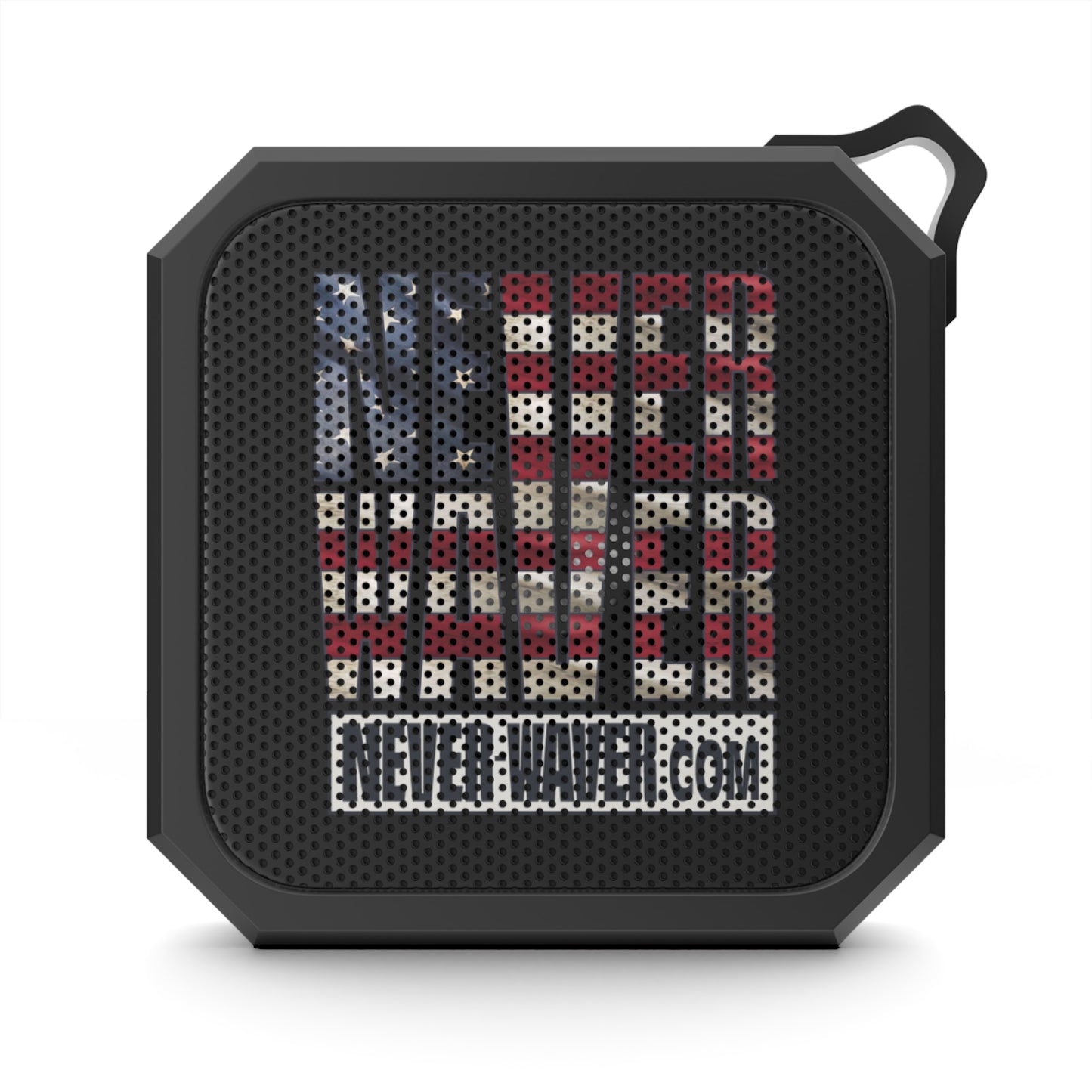 Patriotic Portable Bluetooth Speaker — Never Waver American Flag Design