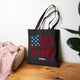 Never Waver Stylized Flag Design Cotton Canvas Tote Bag by Printify
