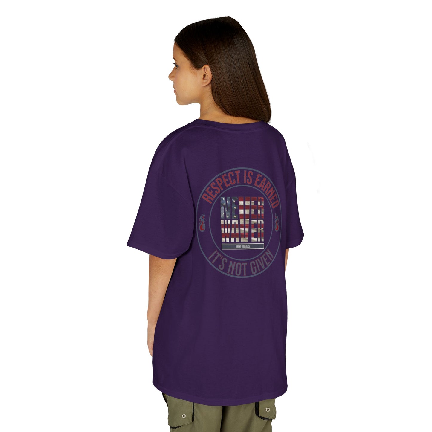 Respect is Earned Never Waver It's Not Given -  Kids Heavy Cotton™ Tee  Stylish, Comfortable Everyday Wear