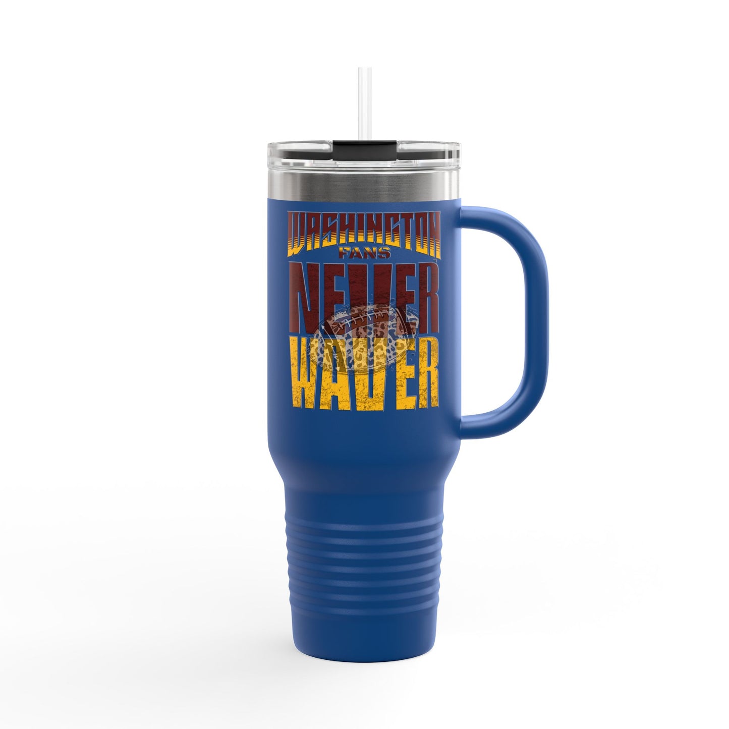 Washington Fans Never Waver W-Leopard Football Insulated Travel Mug, 40oz