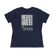 Never Waver” Jesus bold, eye-catching design that reflects a steadfast faith and confidence in Christ. Women's Cotton Tee by Printify