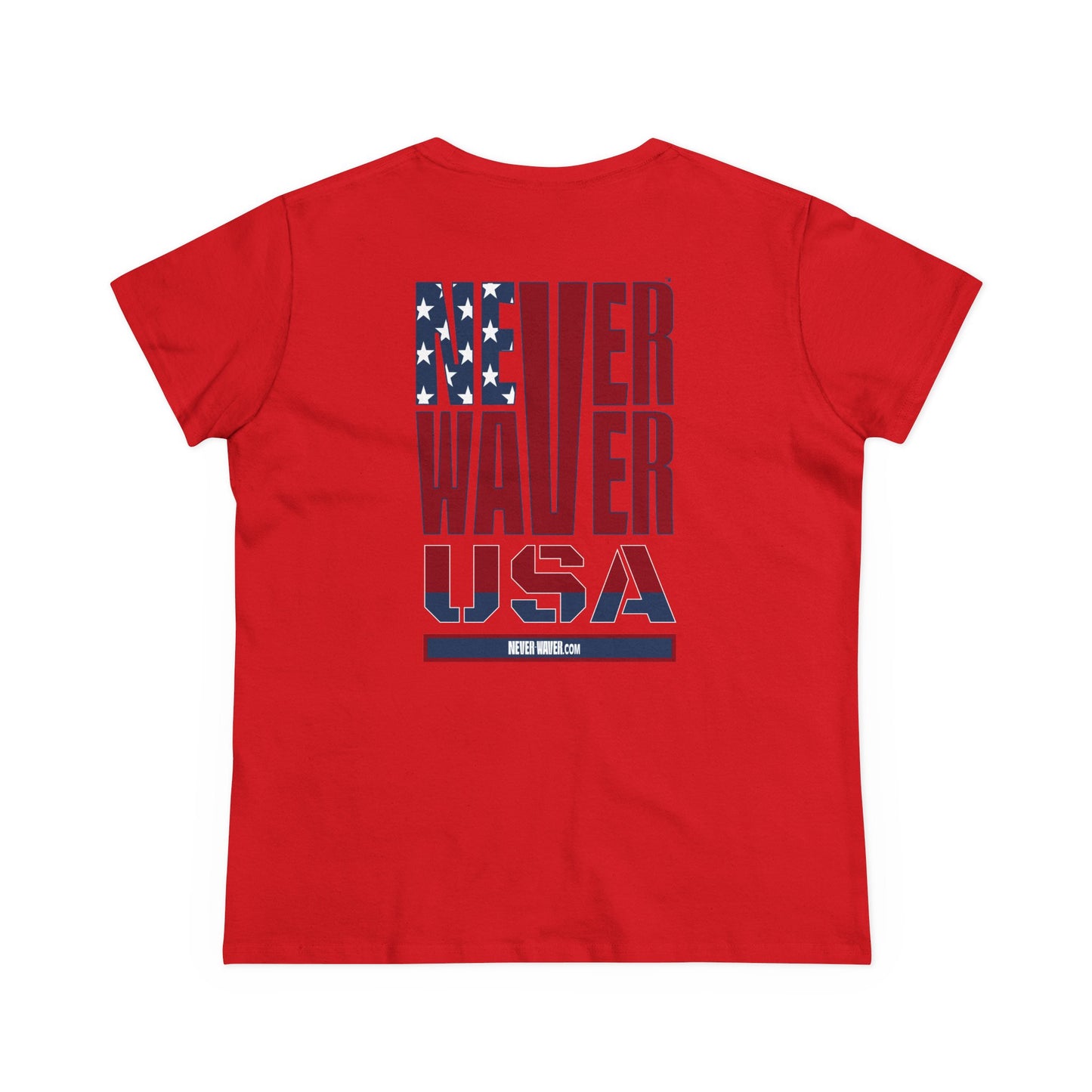 Never Waver USA Women's Midweight Cotton Tee