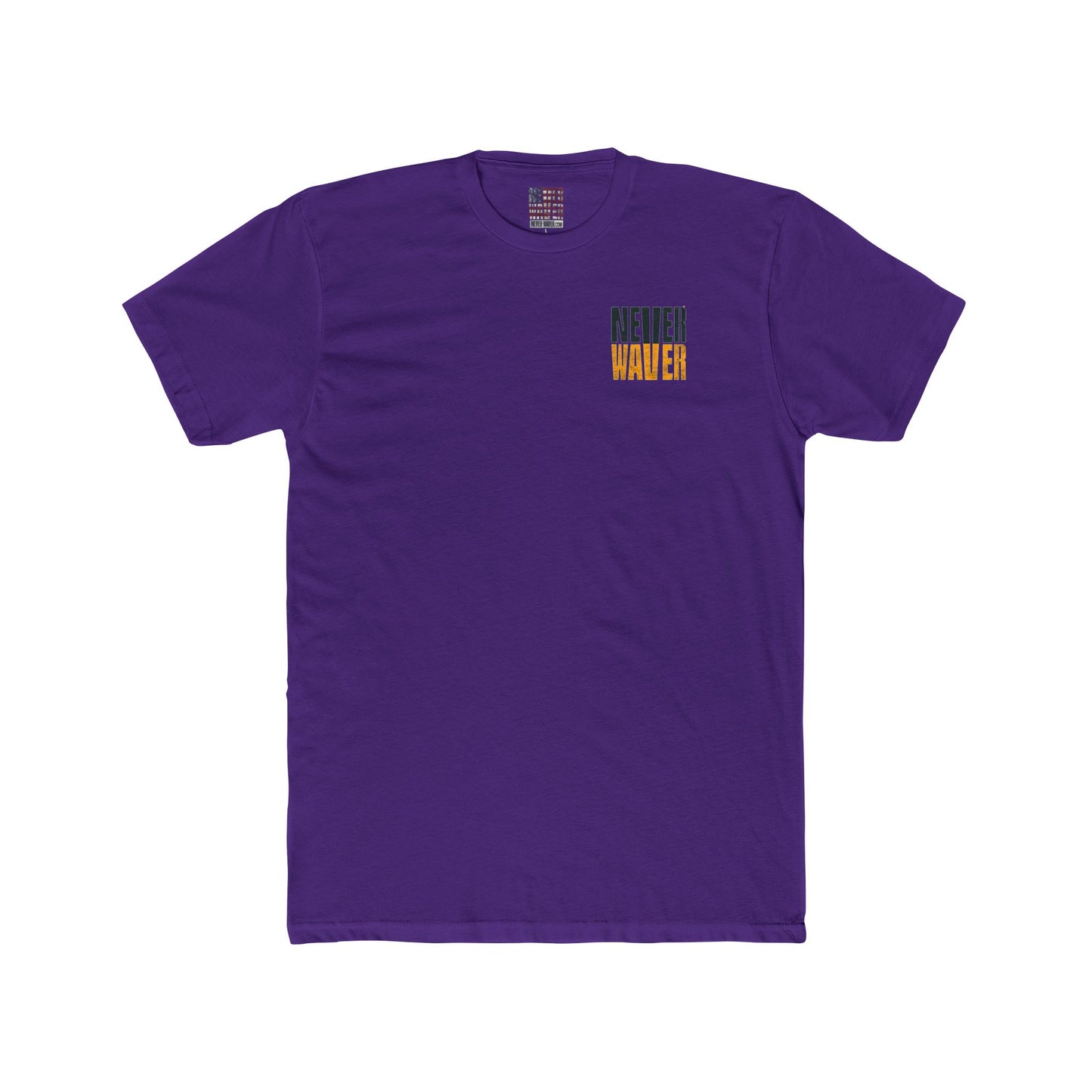 Green Bay Fans  Never Waver Unisex Cotton Crew Tee