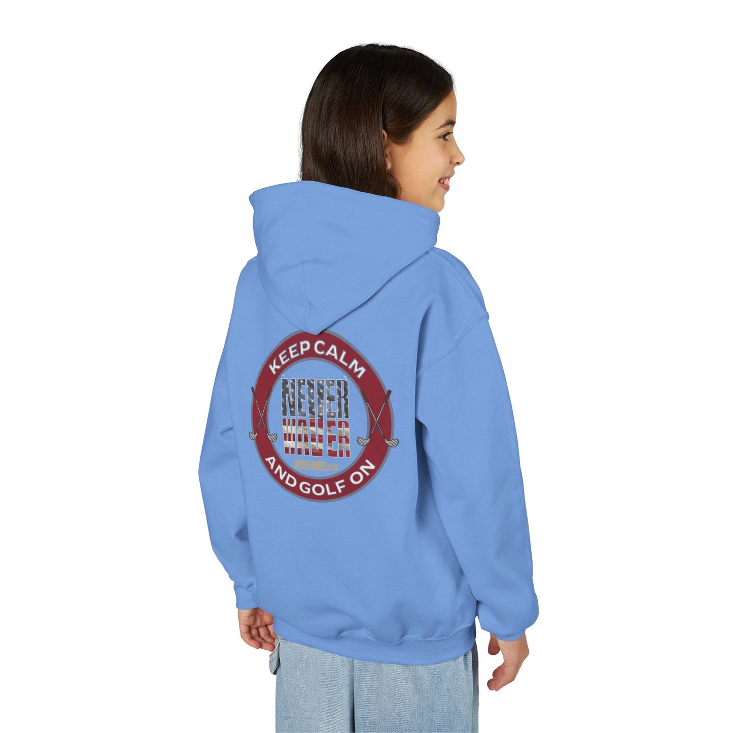 "Keep Calm Never Waver and Golf On" Youth Golf Hoodie -