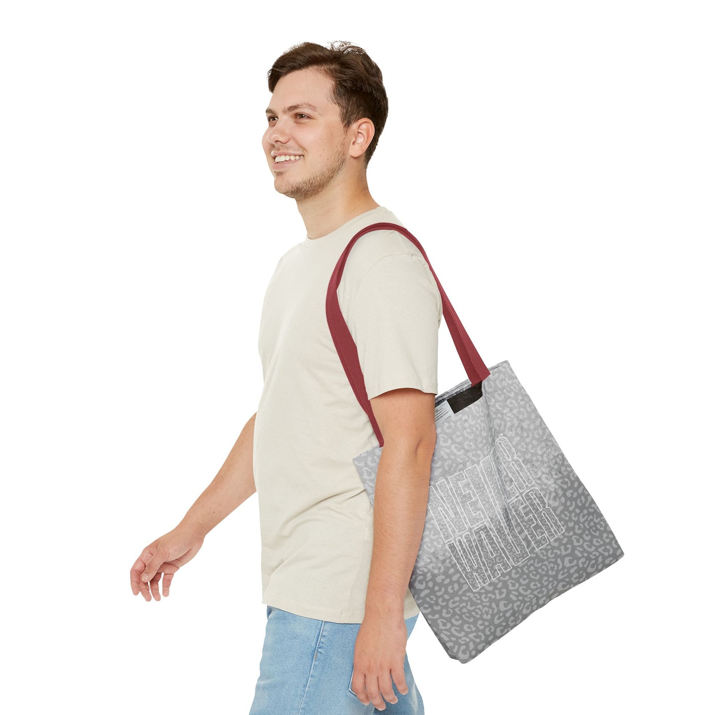Never Waver Mamma Gray Leopard Tote Bag (AOP)