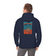 Miami Fans NEVER WAVER w Leopard Football | Cozy Streetwear for Every Day Unisex Heavy Blend™ Hooded Sweatshirt - by Printify