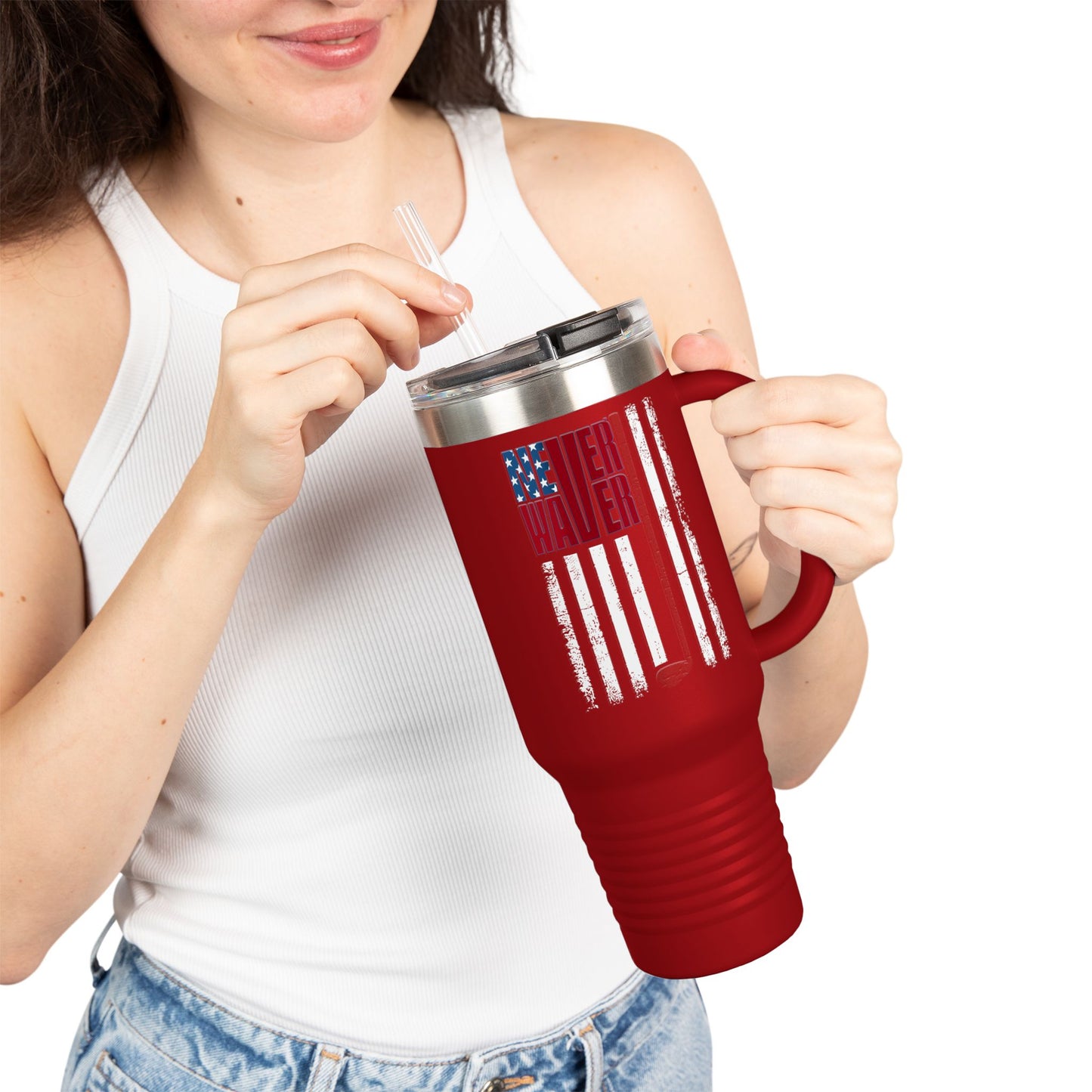 "Never Waver Golf" - Insulated Travel Mug - 40oz Sporty Drinkware