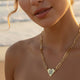 Never Waver Engravable Paperclip Heart Necklace — Personalized Name/Initial Heart Pendant by Printify